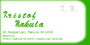 kristof makula business card